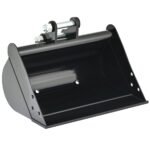 WITUE 500mm Plain Flat Bucket Attachment 20" for Mini Excavator Digger with 2 Pins
